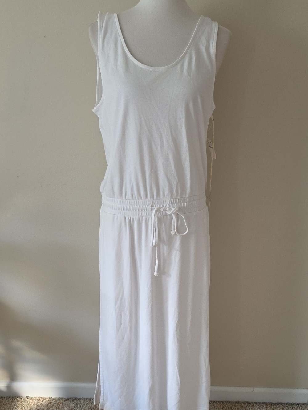 Haven Well Within Women's White Tank Midi Dress with Drawstring Waist